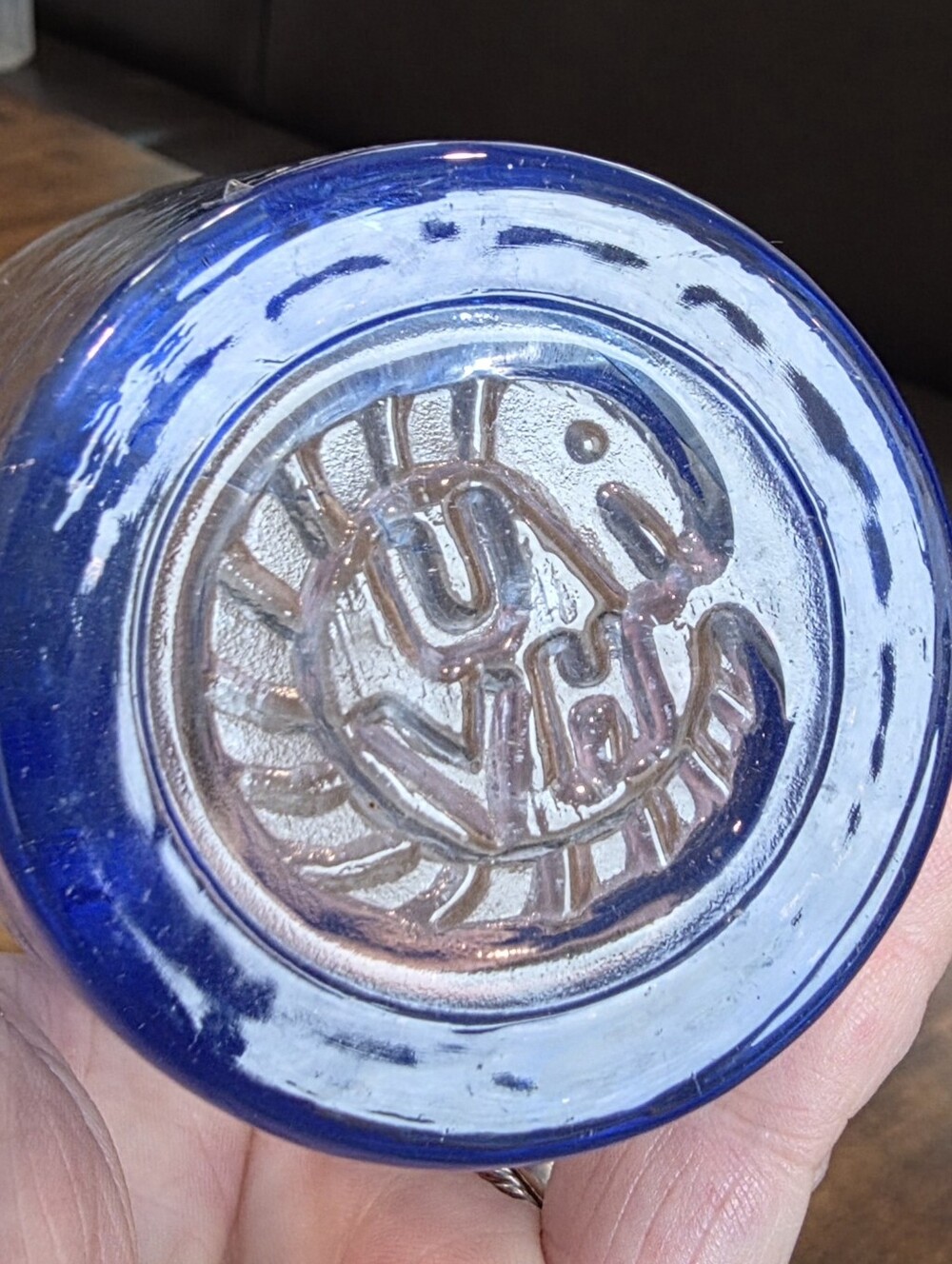 Kosta Boda Ulrica Hydman-Vallien Blue Swirl Mine Drinking Glass - Picture 6 of 8